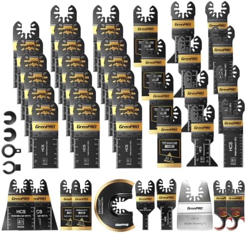 GRENPRO 42-Piece Oscillating Blade Kit for Wood & Plastic Cutting
