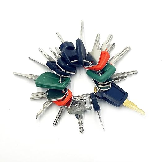 20PCS Heavy Construction Equipment Keys Set,Machinery Operator Ignition Keys Compatible with Volvo Case Hyster Kubota Caterpillar JCB Bobcat Takeuchi Hitachi JD