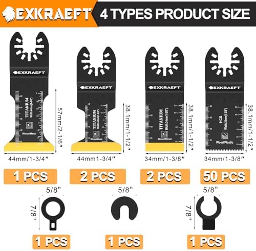 55 PCS Titanium and High-Carbon Steel Oscillating Saw Blades