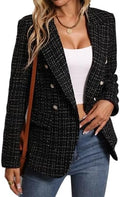 Mina Self 2026 Women's Fall Tweed Blazer Plaid Jacket Business Casual Coat