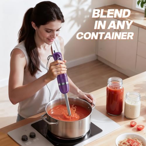 Turelar Immersion Blender Corded 400W, 2 Speed, Emulsifier, Blend, BPA-Free
