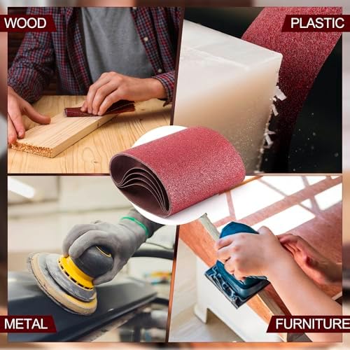 Demissle 10 Pack 8 x 19 Inch Floor Sanding Belt 36 Grit Heavy Duty Aluminum Oxide Cloth Sanding Belts Drum Floor Sander Sandpaper for Commercial and Residential Flooring