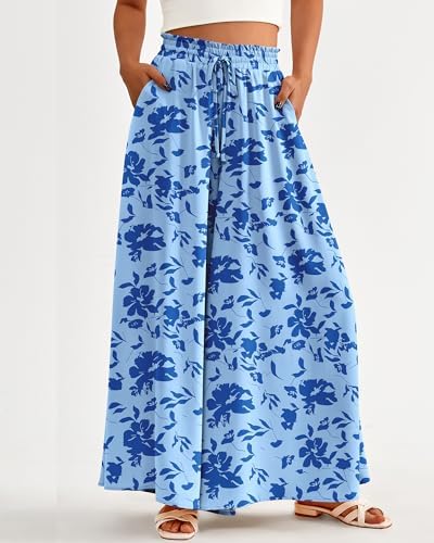 BTFBM Wide Leg Flowy Palazzo Pants for Women