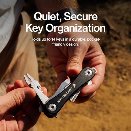 KeySmart Rugged Keychain Multitool Key Holder, Up to 14 Keys