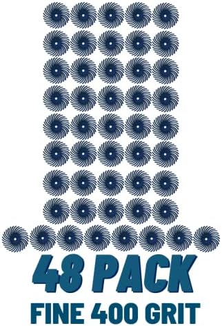 Dedeco Sunburst Radial Bristle Discs 48-Pack - 7/8" Curved - Blue 400 Grit (Fine) - Aluminum Oxide for Polishing & Finishing