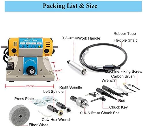 Electric Bench Buffer Polisher, 350W Mini Jewelry Rock Polishing Grinding Buffing Benchtop Tool Kits, Variable Speed 0~10000 RPM, DIY Rock Gem Jade