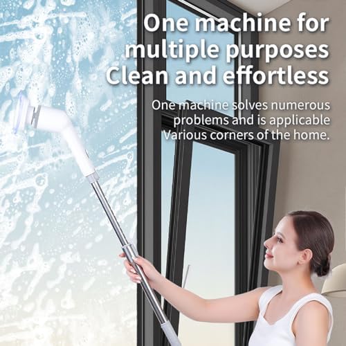 Electric Spin Scrubber with Long Handle Toilet Deep Cleaning Bathtub Brush for Home Kitchen Car