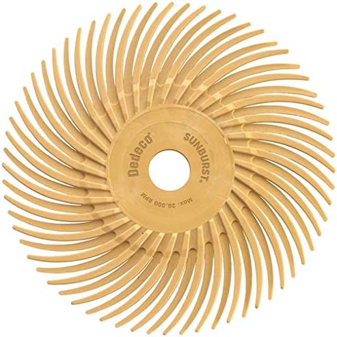 Dedeco Sunburst Radial Bristle Discs 12-Pack - 3" Curved - 3/8" Arbor - Peach 2500 Grit (Extra-Fine, 6 Micron) - Aluminum Oxide for Polishing & Finishing