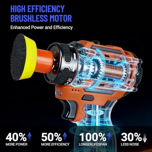 16.8V Cordless Electric Sander, Brushless Small Sander with 20PCS Sandpapers, 2/3" Backing Plate, 2 Variable Speed, Mini Compact Design Cordless Buffer Polisher for Wood, Metal, Paint Removal