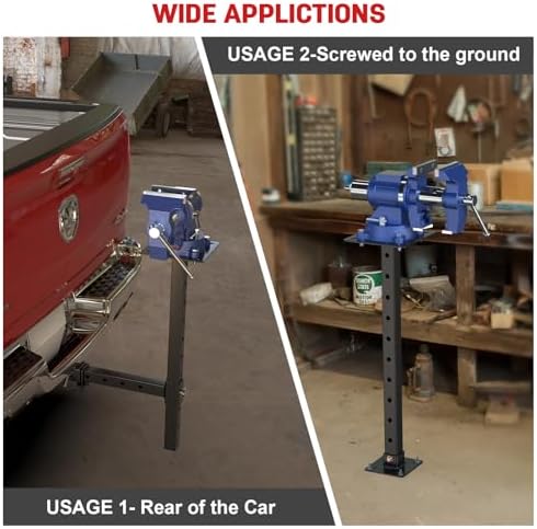 Hitch Mount Vise Plate/Bench Grinder Stand Work Table for 2” Receiver