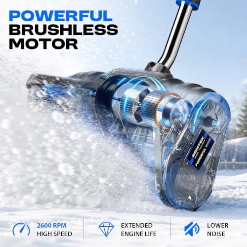 40V Cordless Snow Shovel, 13" Brushless Electric Snow Blower with 2 x 4.0Ah Batteries and Charger, 30 FT Throw, 16" Clearing Width, 8" Depth, for Driveway Deck Patio Walkway
