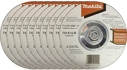 Makita 741414-B-10 Hubbed Grinding Wheel, 10-Pack, 7-Inch