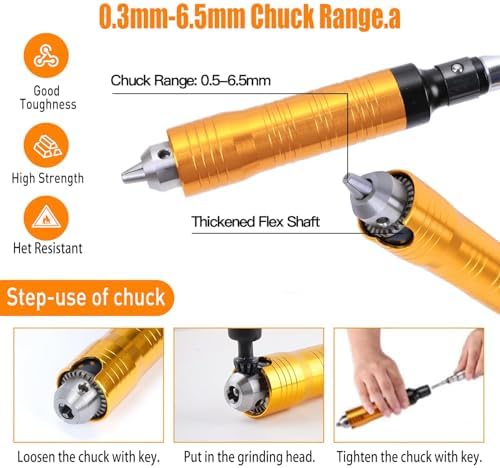 1200W 30000RPM Rotary Tool with Flex Shaft, Electric Flex Shaft Rotary Tool, Flex Shaft Grinder Foot Pedal Control Electric Hanging Carver, Wall Mount, Metal Flexible Shaft with Polishing Accessories