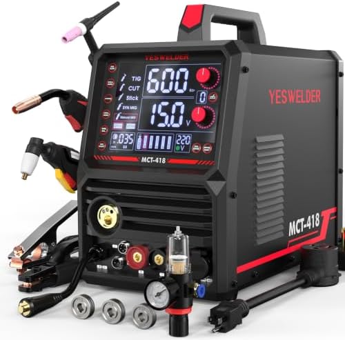 YESWELDER 6-in-1 Welder & Plasma Cutter Combo, 110V/220V MCT-418