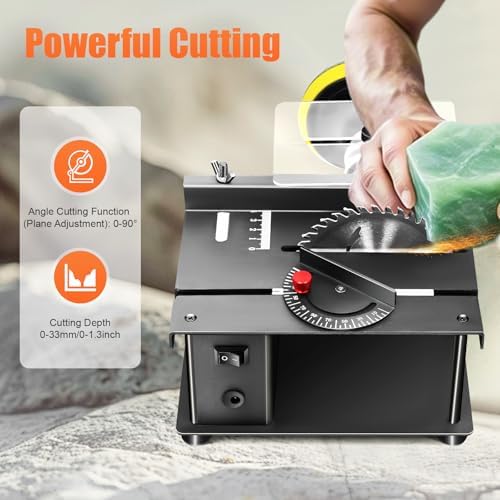 Multifunctional Precision Sliding Table Saw Household Home DIY Woodworking Cutting Machine Bench Saw (200W)