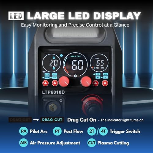 LTP6010D 60A Drag-Cut Pilot Arc Plasma Cutter 110V/220V