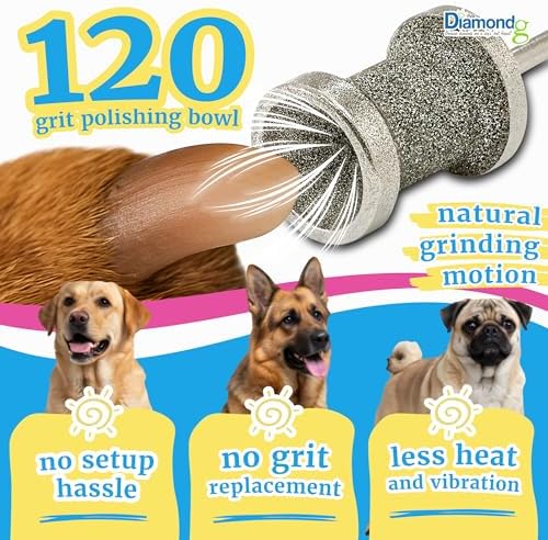 Diamondg Dog Nail Grinder Bits - Diamond-Coated, 80 Grit Body, 1pack, Small