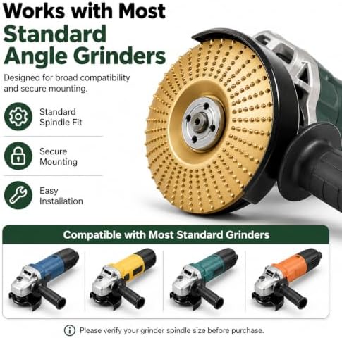Upgrade Heavy Duty Tungsten Carbide Wheel, 2026 New Angle Grinder Polishing Pad Tungsten Carbide Sanding Discs, Wood Carving Discs for 4" & 4-1/2" Grinders Cutting Shaping Sanding (3PCS*Mix)