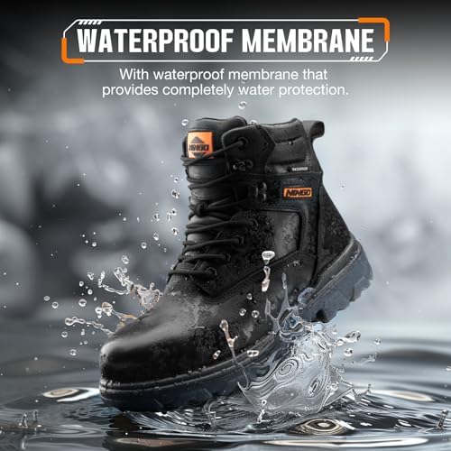 NINGO Waterproof Steel Toe Work Boots for Men, EH Rated, Puncture Proof