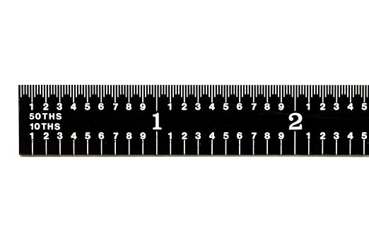 PEC Tools 12" Flexible Metal Ruler, High-Quality Stainless Steel, High-Contrast Black Chrome Finish, 3R Graduation (1/32", 1/64", 1/10", 1/50"), Fully Hardened and Tempered, Made in USA