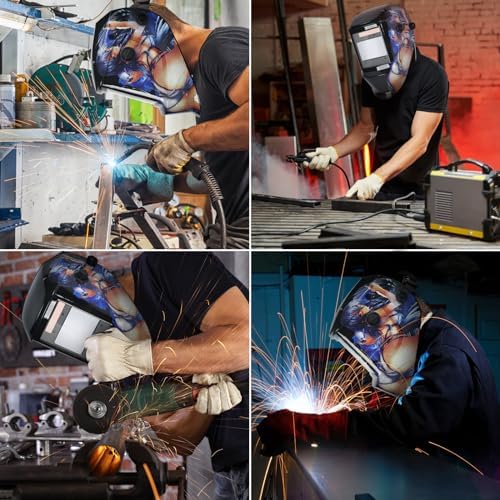 Welding Helmet True Color Auto Darkening Hood for TIG MIG ARC Welder Mask with Adjustable Shade Range 4/5-9/9-13…