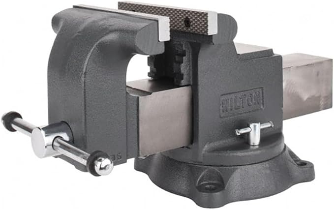 Wilton Shop Bench Vise, 8" Jaw Width, 8" Max Jaw Opening, 4" Throat (Model WS8), gray
