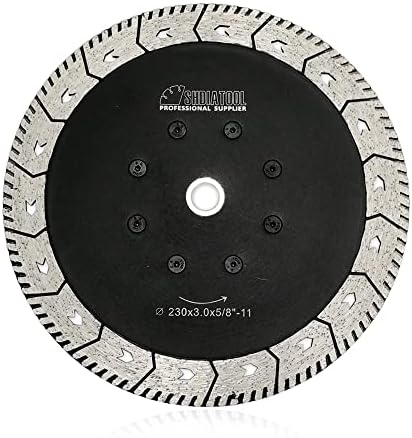 SHDIATOOL 9 - Inch Diamond Saw Blades Cutting Disc Two-in-One Design Cut Grind Sharpen Marble Granite Concrete and Bricks 5/8"-11