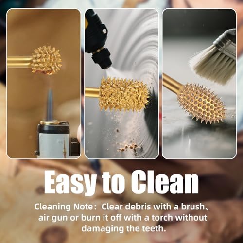 CAELUM Titanium Coated Rotary Burr Set 4Pcs, 1/8" Coarse, Wood Carving Bit