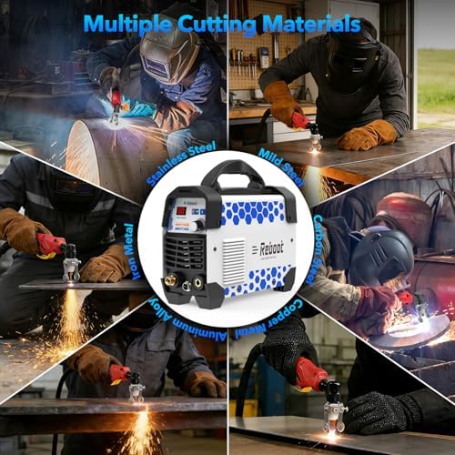 Reboot 60A Plasma Cutter Dual Voltage 120V/240V, 1/2" Clean Cut IGBT Inverter, Portable Metal Cutting Machine with Torch & Tips - RBC6000D 2025 Upgraded (Pre-Installed Air Regulator)