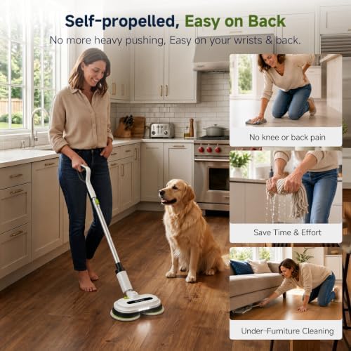 VMAI Cordless Electric Floor Scrubber & Mop with Cleaning Solution