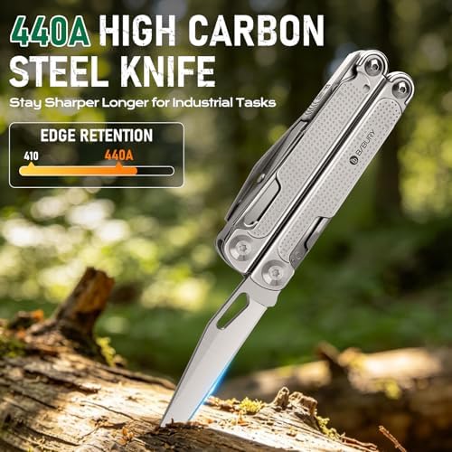 BIBURY Multitool Pliers Pro with 440A Knife & Full Size Scissors, BI2049