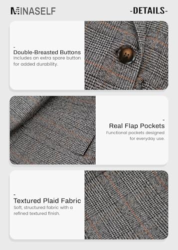 Mina Self 2026 Women's Fall Plaid Blazer Houndstooth Jacket Business Casual