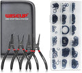 WISEUP 4PCS Snap Ring Pliers Set With 225pcs Retaining Ring Set