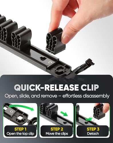 ALOANES 6PC Magnetic Tool Organizer Set - 36 Slot Screwdriver Holder & 42 Clip 3/8" Socket Rail, Heavy Duty Aluminum for Toolbox & Pegboard (Black)