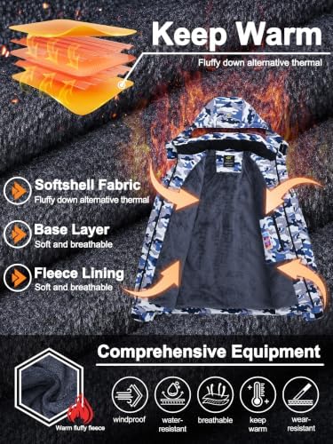 QPNGRP Mens Waterproof Ski Snowboard Jacket Winter Windproof Snow Coat