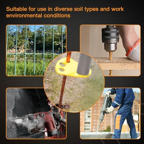 SDS Plus Ground Rod Driver with Adapter Bits Fits 5/8, 1/2, and 3/4 Inch Ground Rods, One-Piece T Post Driver Adapter Bit Fits All SDS Plus Rotary Hammer Drills Tools
