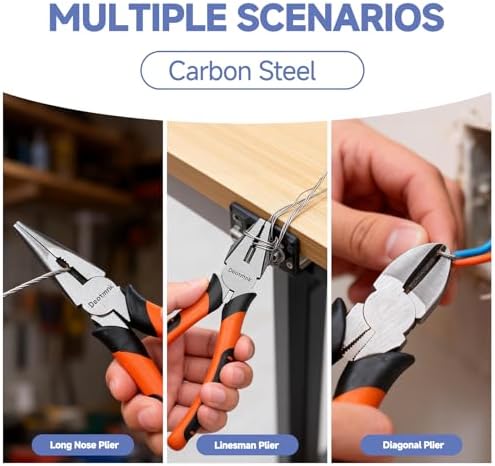15-Piece Pliers Tool Set with Portable Tool Bag, Full Assortment of Pliers Essential Home Repair & Workshop Kit, Great Gift Idea for DIY Enthusiasts and Homeowners Father's Day