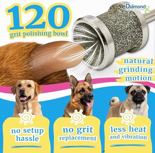 Diamondg Dog Nail Grinder Bits - Diamond-Coated, 60 Grit Body, 1pack, Large