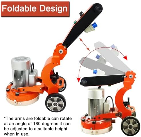 INTBUYING Concrete Floor Grinder Machine Hand-push Concrete Cement Ground Grinder Epoxy Terrazzo Marble Paint Removal Foldable Design Floor Grinder Grinding Machine 220v