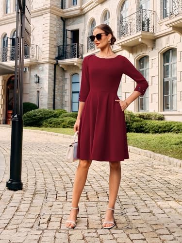 GRACE KARIN Work Dresses for Women Fit and Flare Midi Dress