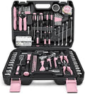 Sundpey 281 Pcs Home Tool Kit Portable Complete General Hand Tool Set Pink