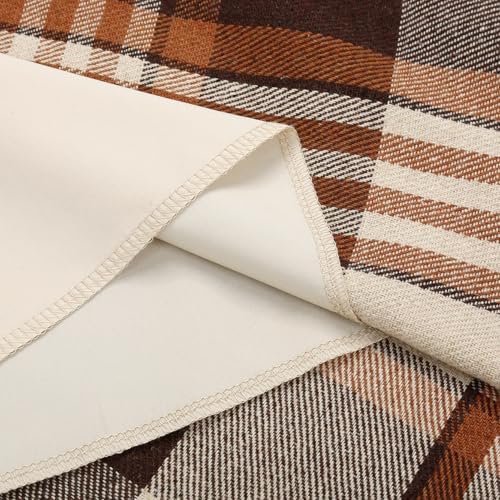 IDEALSANXUN Womens Plaid Wool Skirts Elastic Waist A-Line Pleated Tartan Long Skirts