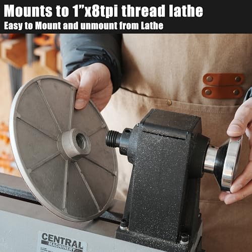Lathe Mounted Disc Sander for 10 inch and 12 inch Woodtuning Lathe with Thread 1"X8TPI, Sanding Accessory, 9 inch Disc Sander.