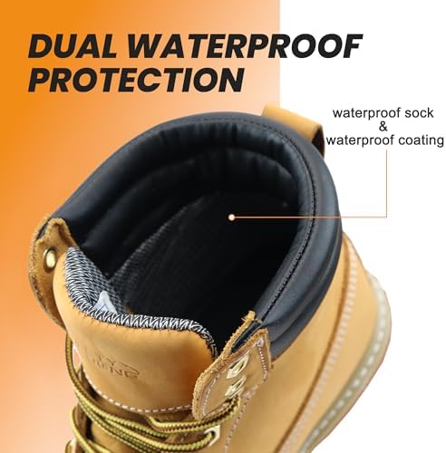 Work Boots for Men Soft Toe Waterproof Leather Workboots