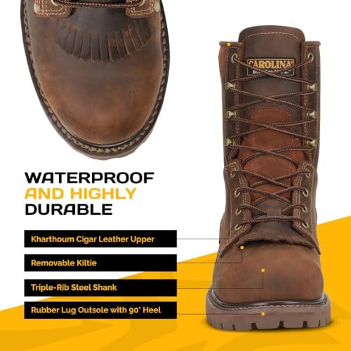 Carolina 28 Series Soft Toe Waterproof Work Boots for Men, EH-Rated