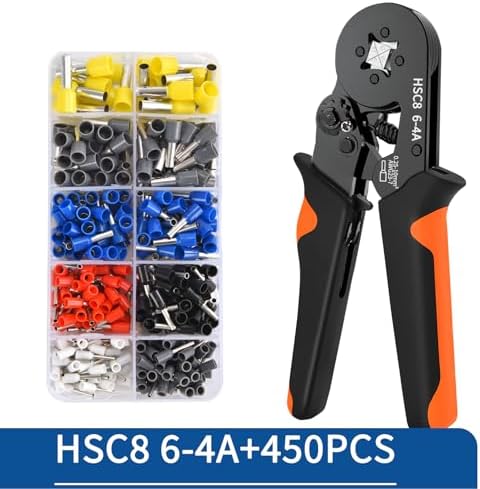 Crimping Terminal,Multiple Crimping Pliers HSC86-4/6 Combination,Electrical Equipment Connector,Wire Connection Terminal(HSC8 6-4A 450PCS)