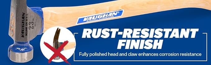 VAUGHAN CF2-HC California Framer Hammer, 19 oz Milled, Nail Starter, Made In The USA, VN11604