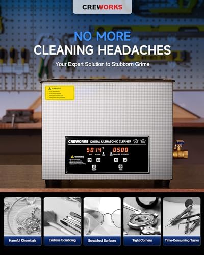 CREWORKS 15L Digital Sonic Cleaning Machine, 4 gal 360W Ultrasound Cleaner