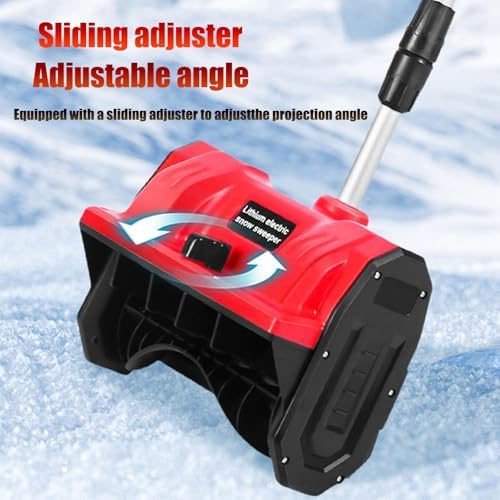 Battery Snow Blower,Snow Blower with Battery and Adjustable Handle,11" Clearing Path, 26' Throwing Distance,Electric Snow Thrower for Driveway Clearing,Red-2Battery