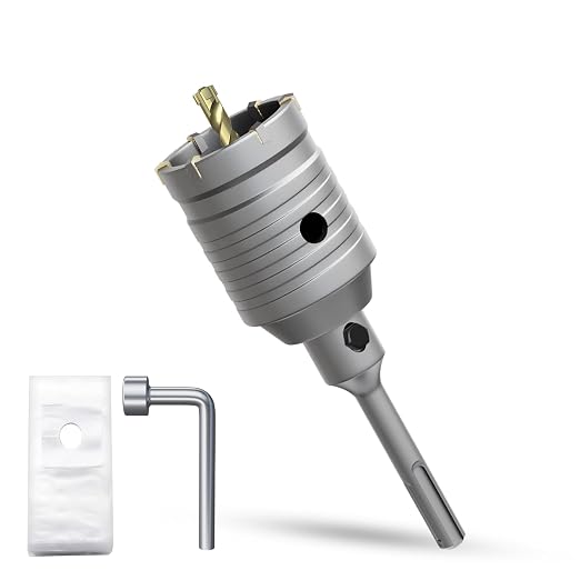 2" Concrete Hole Saw, 51mm Masonry Hole Saw, with 110mm SDS Plus Shank Connecting Rod for Concrete Brick Cement Stone Wall Drilling Home Improvement (51mm | 2")